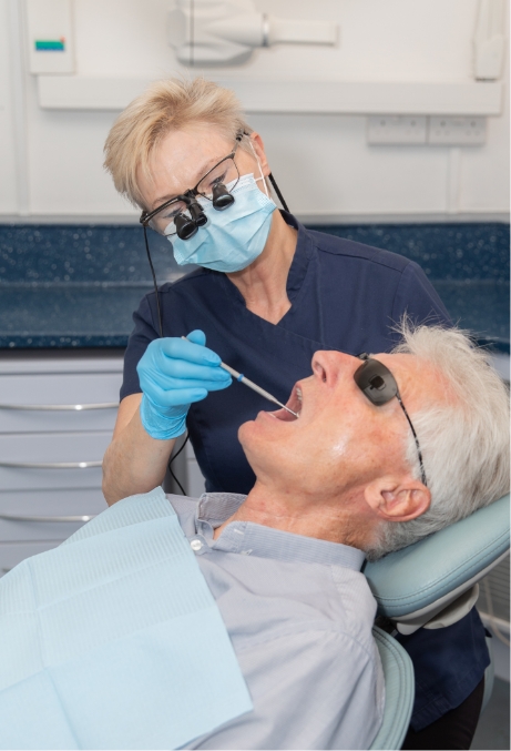 Patient receiving treatment